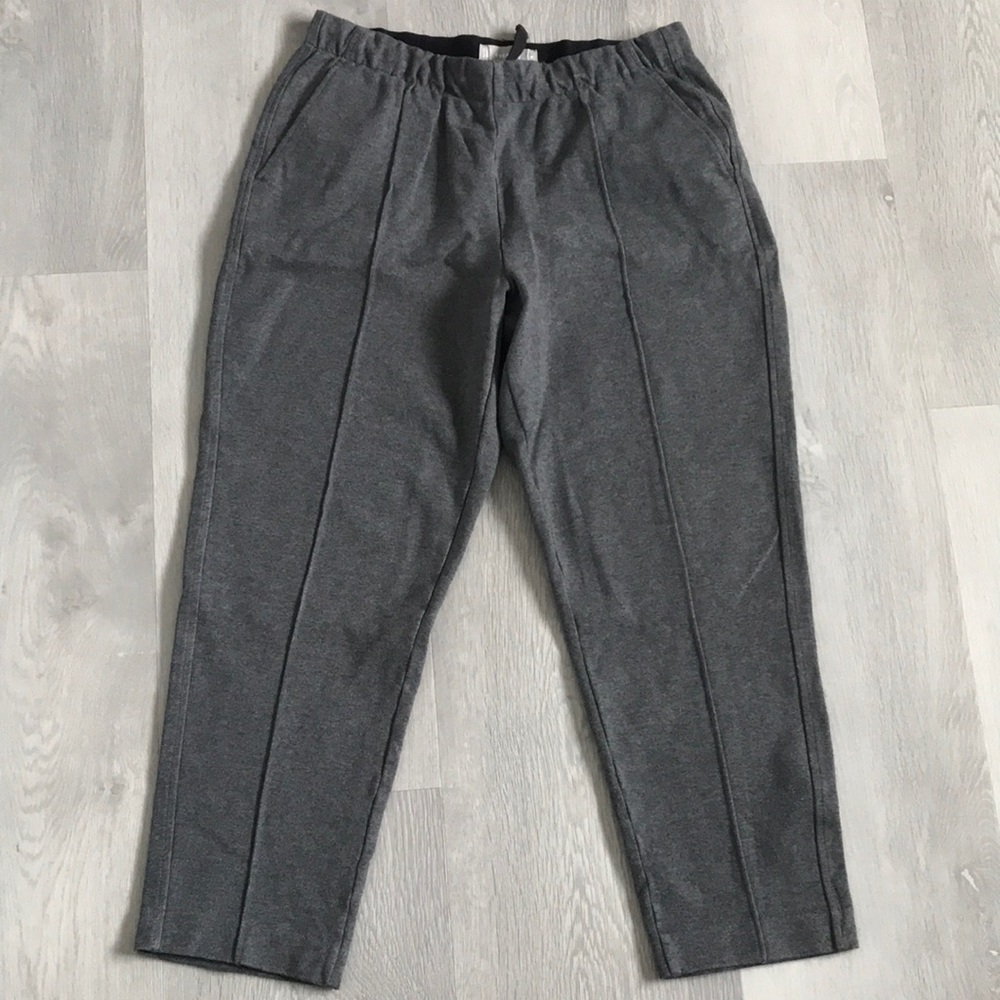 EVERLANE MENS JOGGER PANTS GRAY CROP DRAWSTRING TROUSERS M
